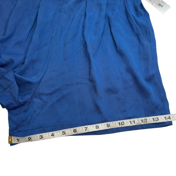 June & Hudson Royal Blue Paperbag Top Shorts w/ Built-In Belt & Pockets, Size M! - Picture 9 of 9